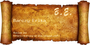 Barczy Erika névjegykártya